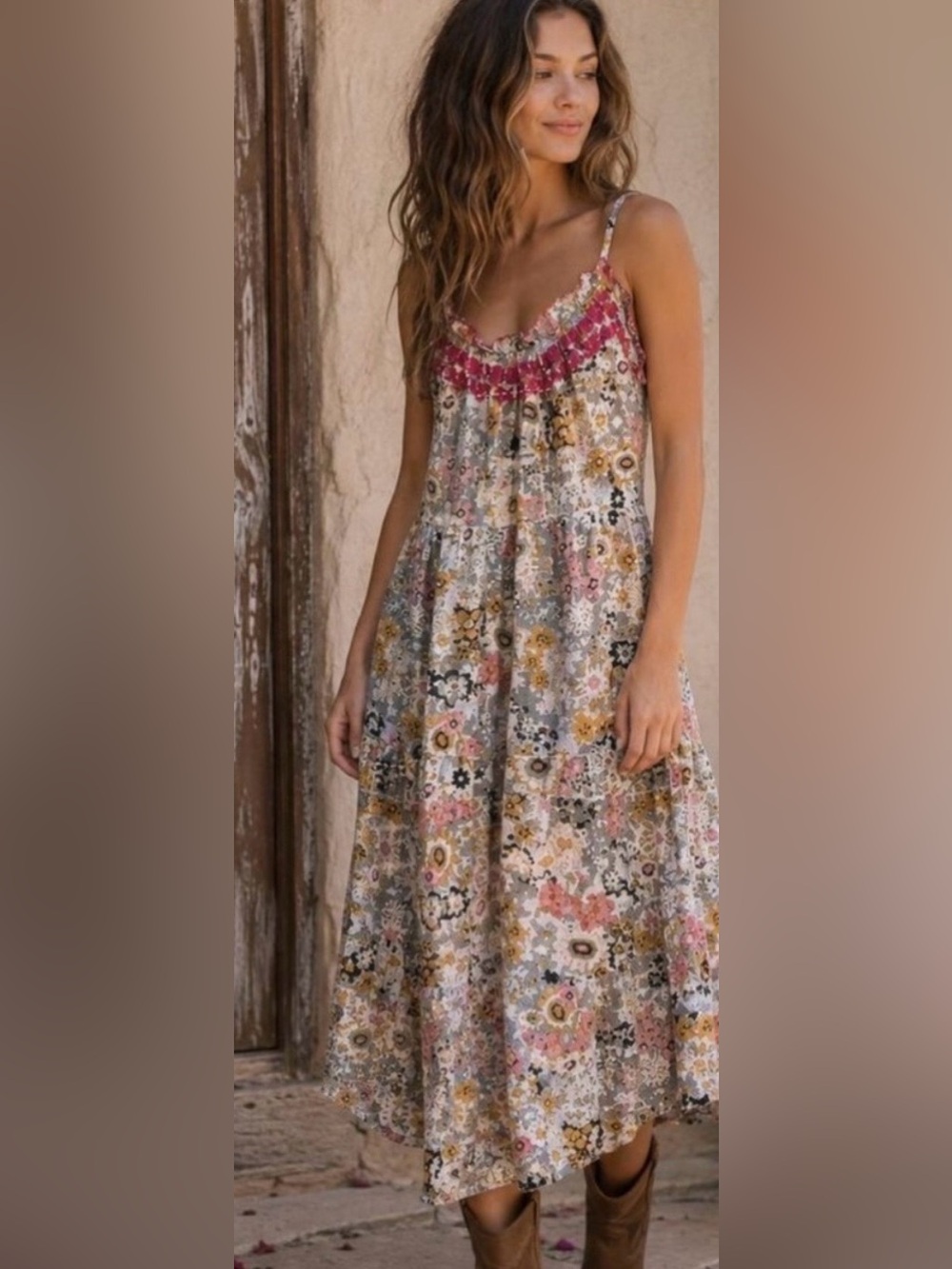 NWT NATURAL LIFE FLORAL MIDI DRESS XS